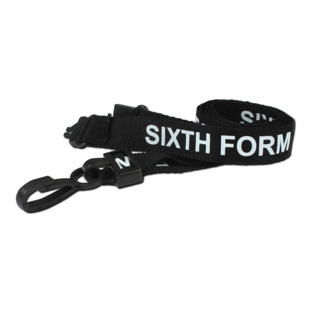 Breakaway Lanyard 6TH FORM Black Red Strawberry Solutions