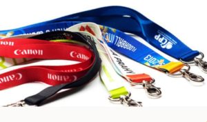 a rage of 7 customised lanyards tha are worn around the neck and can be bought on site