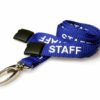 Breakaway Lanyard - STAFF Printed - 15mm Width - Royal Blue - Lobster Clip