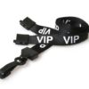 Breakaway Lanyard - VIP Printed - 15mm Width - Black - J Clip