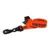 Breakaway Lanyard - VISITOR Printed - 15mm Width - Orange with Black Text - Plastic Clip