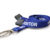 Breakaway Lanyard - VISITOR Printed - 15mm Width - Royal Blue - Lobster Clip