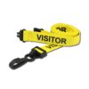 Breakaway Lanyard - VISITOR Printed - 15mm Width - Yellow - Plastic Clip