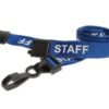 Breakaway Lanyard - STAFF Printed - 15mm Width - Sky Blue - Plastic Clip