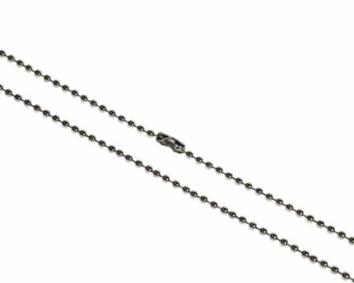 Metal Bead Chain Necklace - 36" - Nickel Plated
