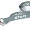 Breakaway Lanyard - STAFF Printed - 15mm Width - Grey - Lobster Clip