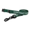 Breakaway Lanyard - CONTRACTOR Printed - 15mm Width - Green - Plastic Clip