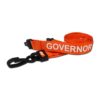 Breakaway Lanyard - GOVERNOR Printed - 15mm Width - Orange - Plastic Clip