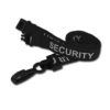 Breakaway Lanyard - SECURITY Printed - 15mm Width - Black - Plastic Clip