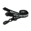 Breakaway Lanyard - VOLUNTEER Printed - 15mm Width - Black - Plastic Clip