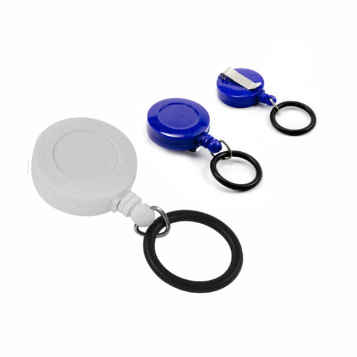 Blue Round Retractable Reel ID Card Holder, ID Badge Reel Clip On Card  Holders (Pack Of 1), Retractable Name Badge Clips