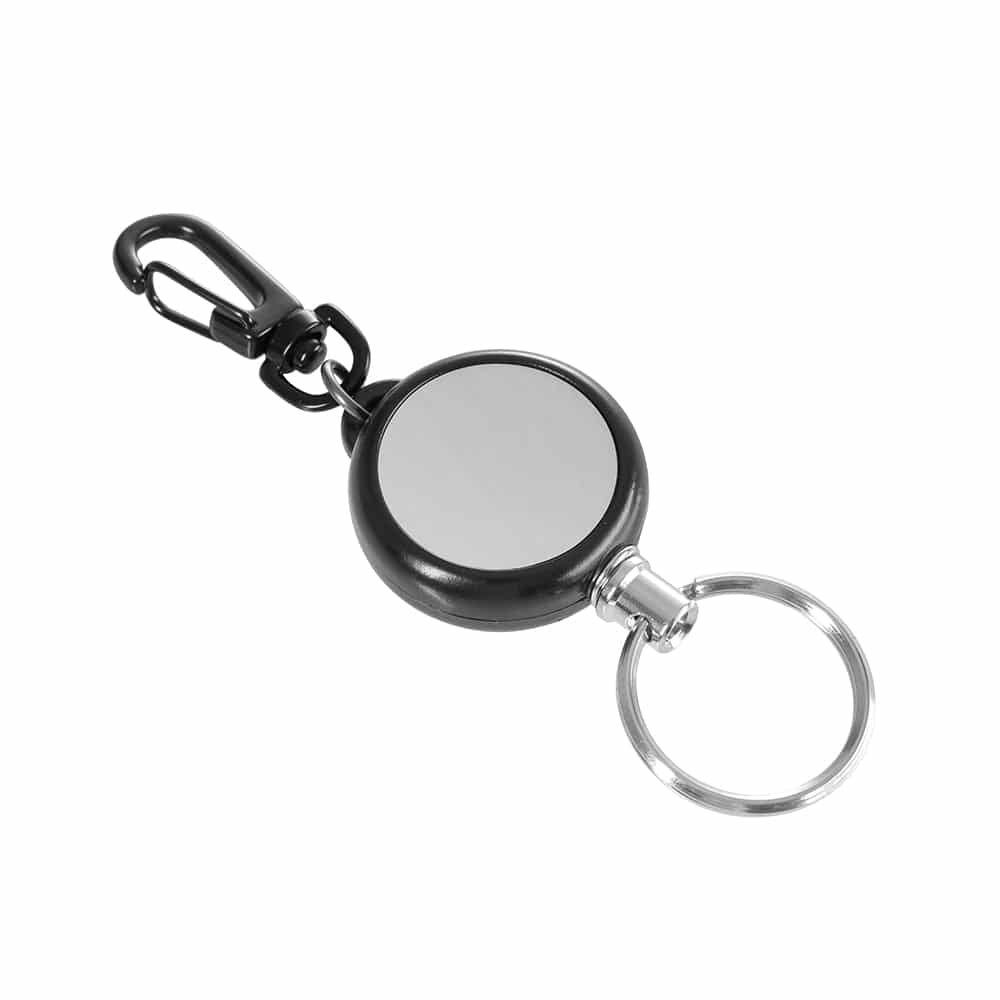 Simetufy 2 Pack Heavy Duty Retractable Badge Holders with Carabiner Clip,  Badge Reels Retractable Keychain ID Card Holder with Key Ring for Office