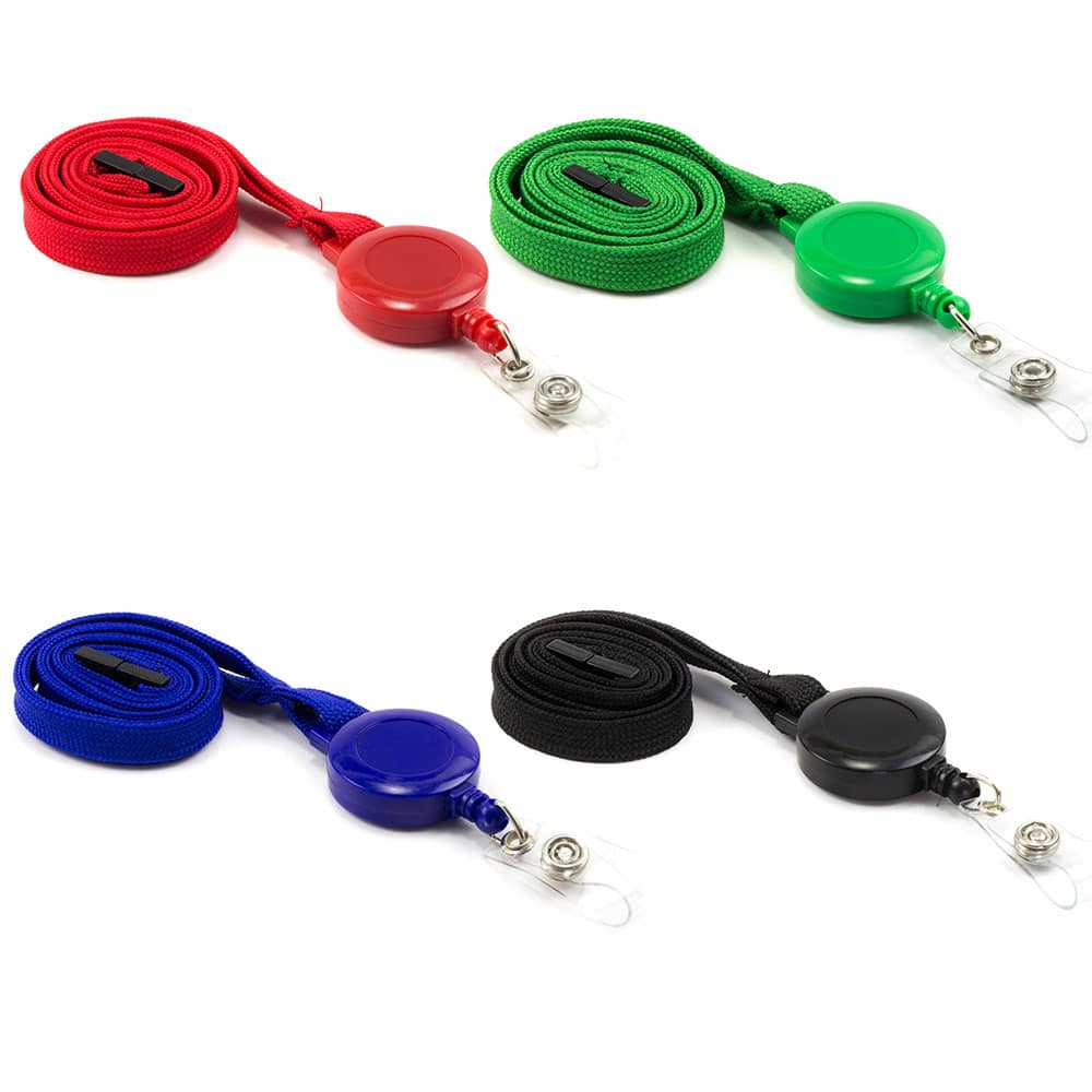 Bulk 25 Pack - Heavy Duty Retractable Badge Reels w ID Holder Strap &  Keychain - Strong Carabiner
