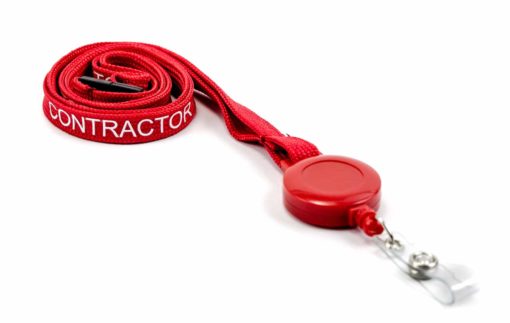 CONTRACTOR Economy Retractable Lanyard Lanyo in Red - Red Strawberry  Solutions