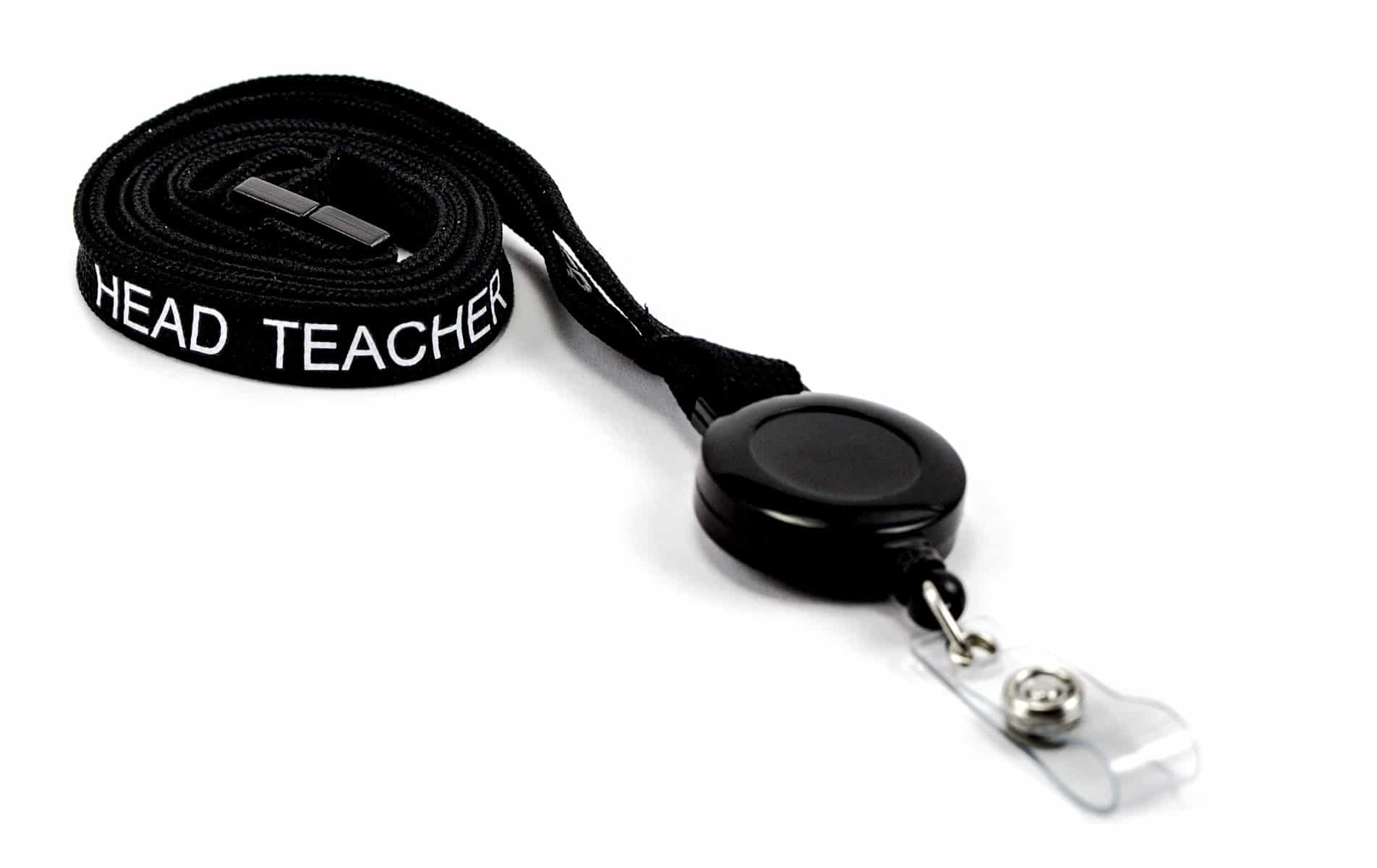 Retractable Lanyard School Lanyo HEAD TEACHER -Black