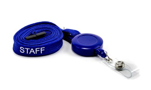 Retractable Lanyard Lanyo STAFF - Blue - Red Strawberry Solutions